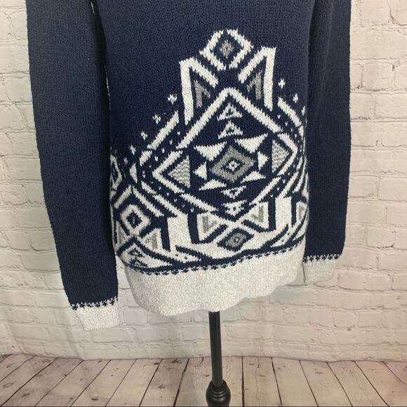 Hollister Geometric V Neck Sweater size XS Black and Gray - Picture 3 of 6